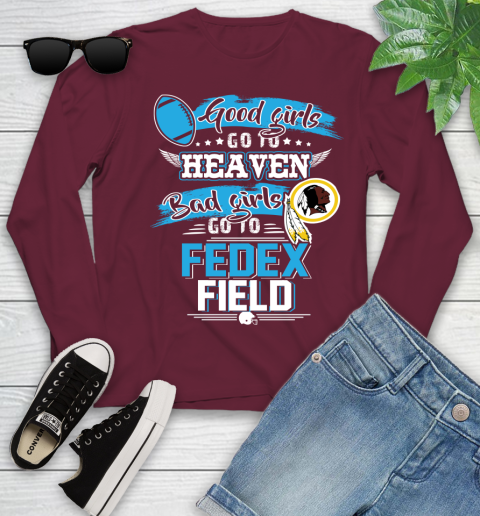Washington Redskins NFL Bad Girls Go To Fedex Field Shirt Youth Long Sleeve 6