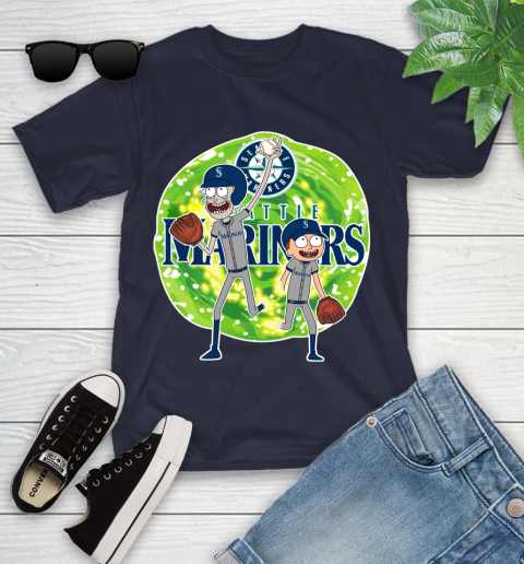 MLB Seattle Mariners Rick And Morty Baseball Sports Youth T-Shirt 3