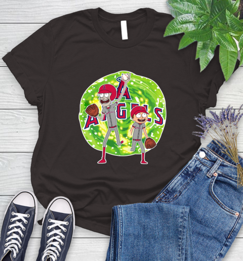 MLB Los Angeles Angels Rick And Morty Baseball Sports Women's T-Shirt 8