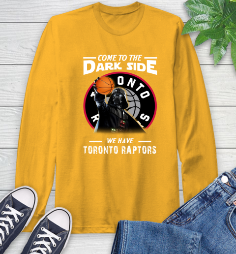 NBA Come To The Dark Side We Have Toronto Raptors Star Wars Darth Vader Basketball Long Sleeve T-Shirt 2