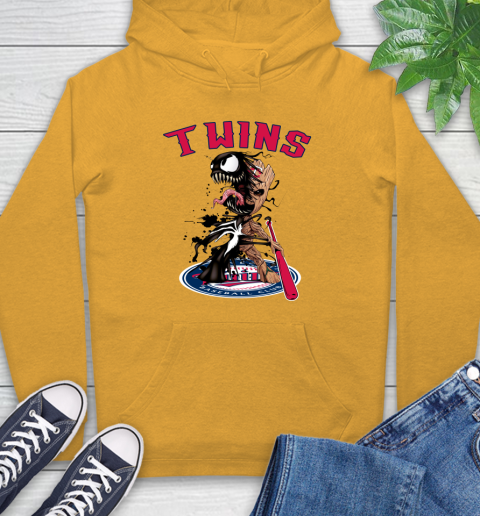 MLB Minnesota Twins Baseball Venom Groot Guardians Of The Galaxy Hoodie 3