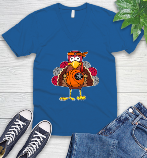 Toronto Raptors Turkey thanksgiving day V-Neck T-Shirt 6