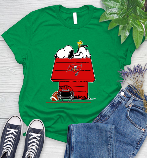 Tampa Bay Buccaneers NFL Football Snoopy Woodstock The Peanuts Movie Women's T-Shirt 6