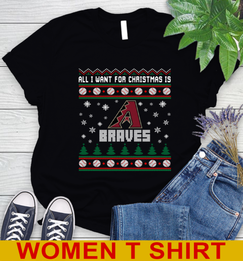 MLB All I Want For Christmas Is Atlanta Braves Baseball Sports 85