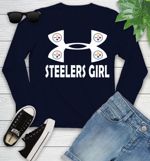 NFL Pittsburgh Steelers Girl Under Armour Football Sports Youth Long Sleeve 2