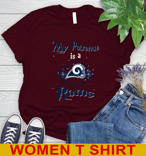NFL Football Harry Potter My Patronus Is A Los Angeles Rams Women's T-Shirt 6