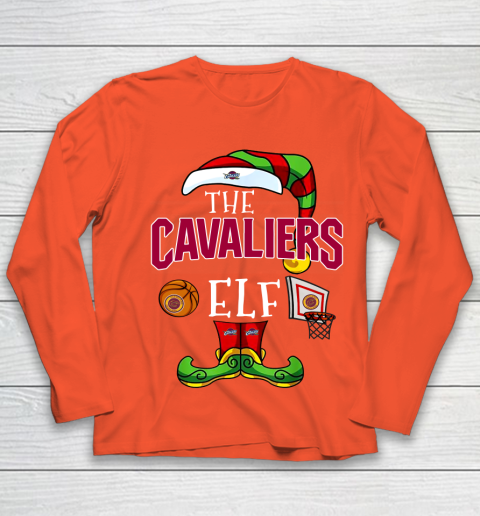 Cleveland Cavaliers Christmas ELF Funny NBA Youth Long Sleeve 3