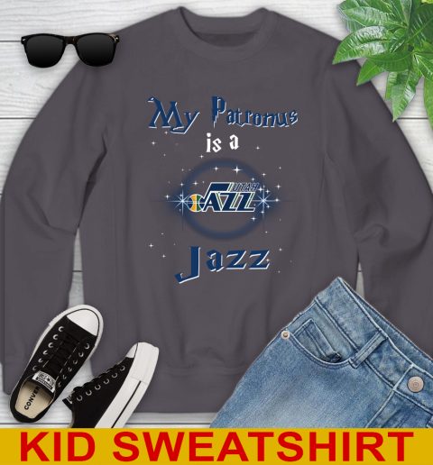 NBA Basketball Harry Potter My Patronus Is A Utah Jazz Youth Sweatshirt 5