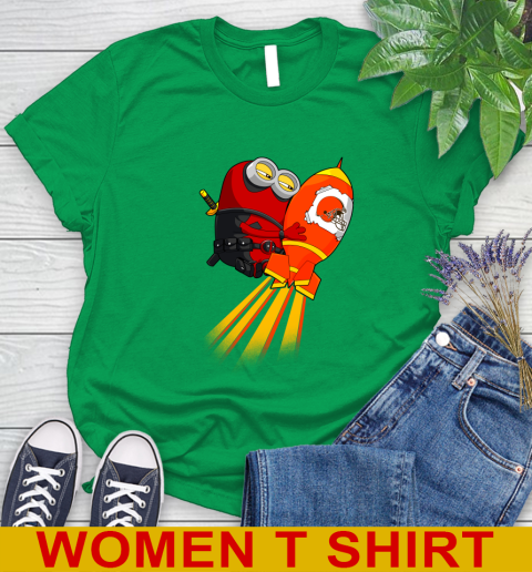 NFL Football Cleveland Browns Deadpool Minion Marvel Shirt Women's T-Shirt 7