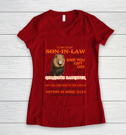 To My Dear Son In Law Women's V-Neck T-Shirt 6