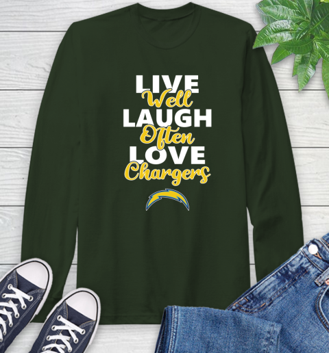 NFL Football Los Angeles Chargers Live Well Laugh Often Love Shirt Long Sleeve T-Shirt 6