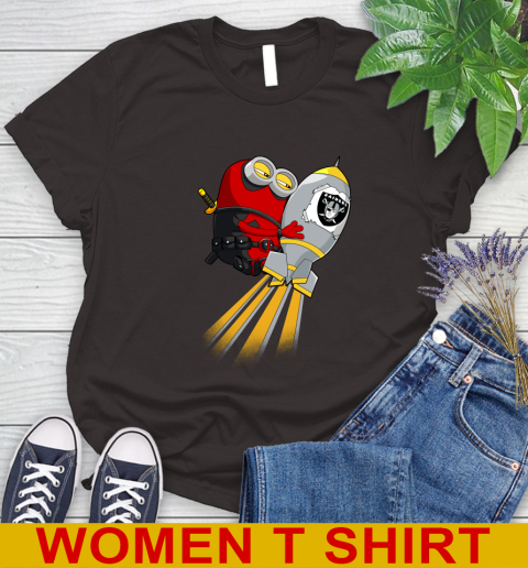 NFL Football Oakland Raiders Deadpool Minion Marvel Shirt Women's T-Shirt 9