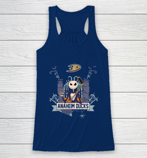 NHL Anaheim Ducks Hockey Jack Skellington Halloween Racerback Tank 6