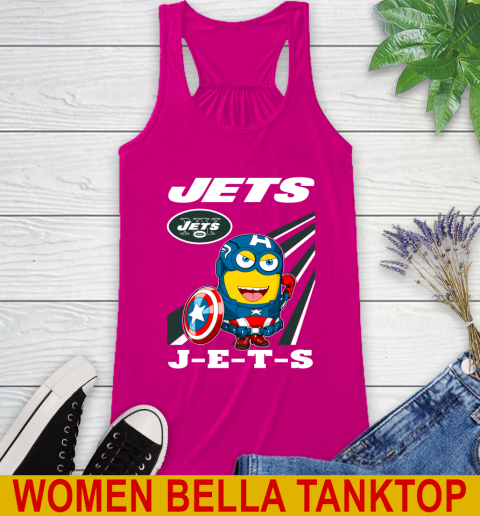 NFL Football New York Jets Captain America Marvel Avengers Minion Shirt Racerback Tank 6