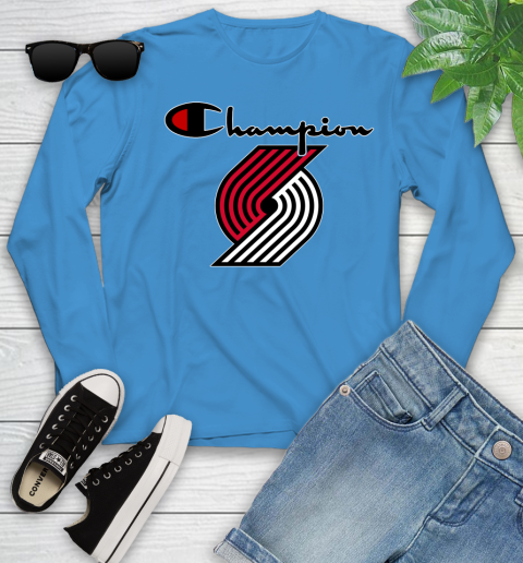 NBA Basketball Portland Trail Blazers Champion Shirt Youth Long Sleeve 5