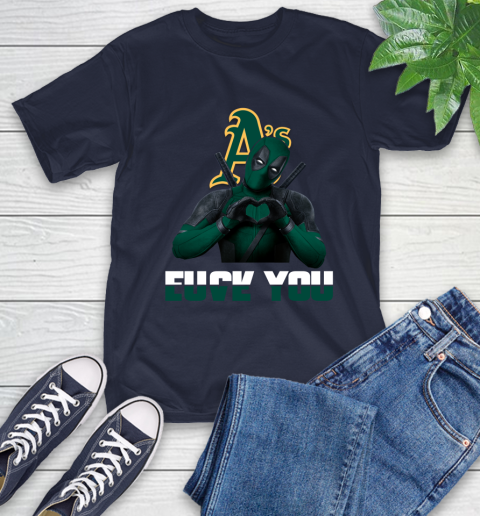 MLB Oakland Athletics Deadpool Love You Fuck You Baseball Sports T-Shirt 3