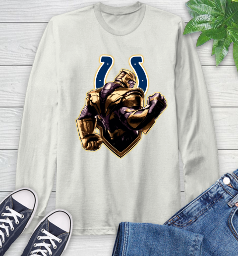 NFL Thanos Avengers Endgame Football Sports Indianapolis Colts Long Sleeve T-Shirt 12