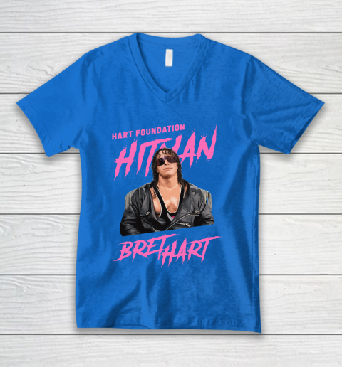 Bret Hart The Hitman Hart Foundation V-Neck T-Shirt 5