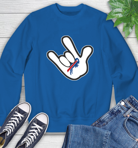 Buffalo Bills NFL Football Mickey Rock Hand Disney Sweatshirt 8