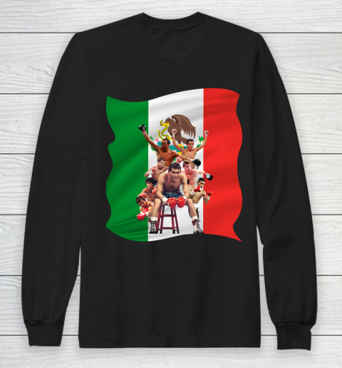 Canelo Alvarez World Champion Mexico Flag Long Sleeve T-Shirt