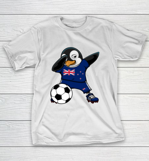 Dabbing Penguin New Zealand Soccer Fan Jersey Football Lover T-Shirt