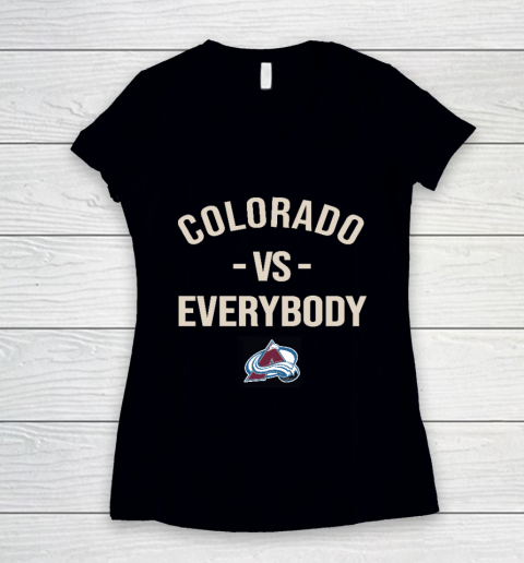 Colorado Avalanche Vs Everybody Women's V-Neck T-Shirt