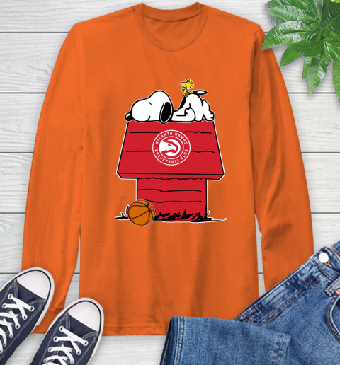 Atlanta Hawks NBA Basketball Snoopy Woodstock The Peanuts Movie Long Sleeve T-Shirt 5