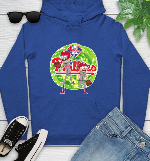 MLB Philadelphia Phillies Rick And Morty Baseball Sports Youth Hoodie 9