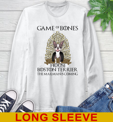 Game of bones house boston terrier dog the mailman is coming tshirt 47