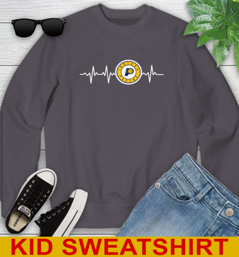 Indiana Pacers NBA Basketball Heart Beat Shirt Youth Sweatshirt - Image 6