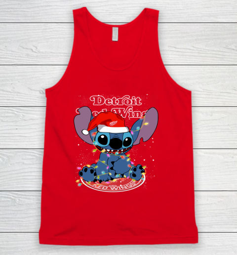 Detroit Red Wings NHL Hockey noel stitch Christmas Tank Top 4 Detroit Red Wings NHL Hockey noel stitch Christmas Tank Top - Image 4