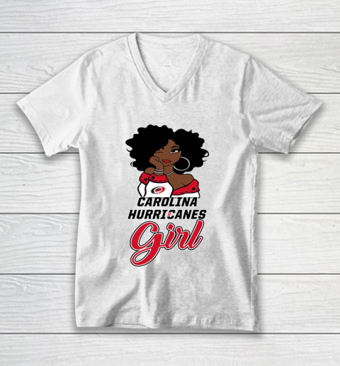 Carolina Hurricanes Girl NHL V-Neck T-Shirt 2