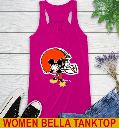 Cleveland Browns NFL Football Dabbing Mickey Disney Sports Racerback Tank 8