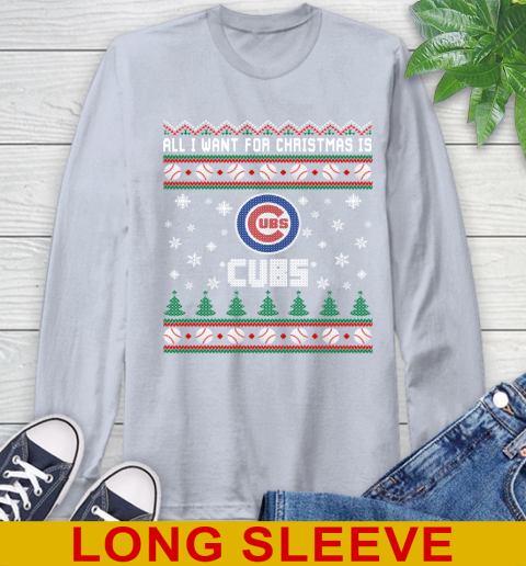 MLB All I Want For Christmas Is Chicago Cubs Baseball Sports 60