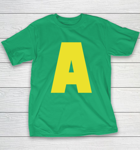 Yellow A On Red For Alvin Halloween Costume Youth T-Shirt 5