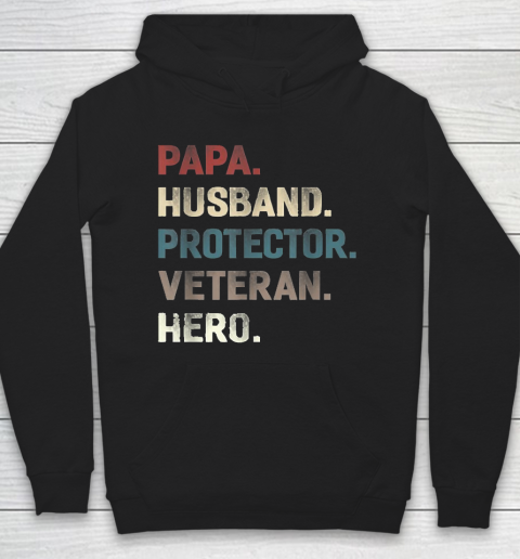 Grandpa Funny Gift Apparel  Papa Husband Protector Veteran Hero Grandpa Hoodie