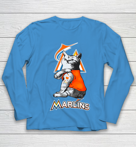 MLB Baseball My Cat Loves Miami Marlins Youth Long Sleeve 5