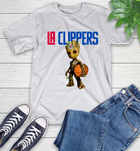 LA Clippers NBA Basketball Groot Marvel Guardians Of The Galaxy T-Shirt 12