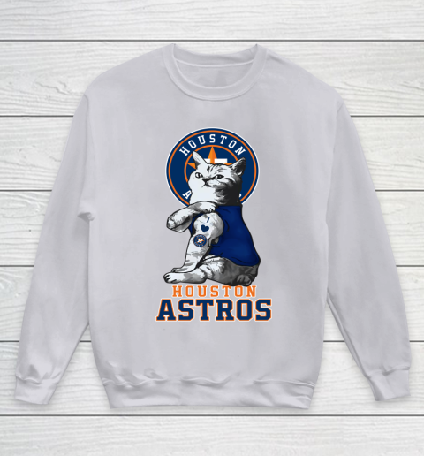 MLB Baseball My Cat Loves Houston Astros Youth Sweatshirt 3