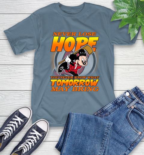 New Jersey Devils NHL Hockey ootball Mickey Disney Never Lose Hope T-Shirt 8