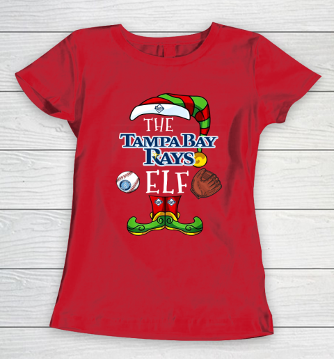 Tampa Bay Rays Christmas ELF Funny MLB Women's T-Shirt 9