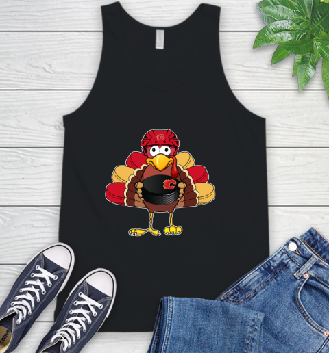Calgary Flames Turkey Thanksgiving Day Tank Top 2