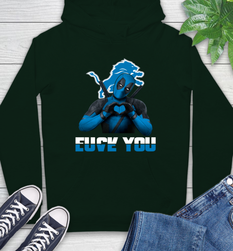 NHL Detroit Lions Deadpool Love You Fuck You Football Sports Hoodie 12