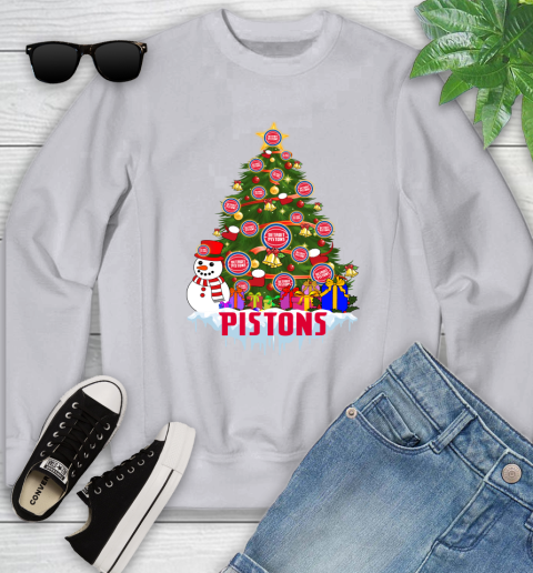 Detroit Pistons Merry Christmas NBA Basketball Sports Youth Sweatshirt 4