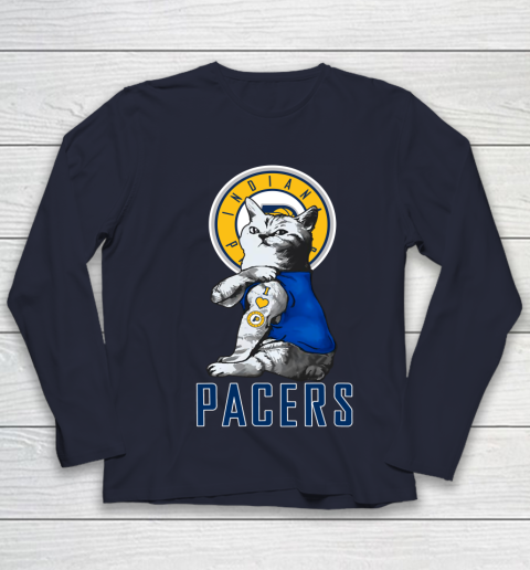 NBA Basketball My Cat Loves Indiana Pacers Youth Long Sleeve 2