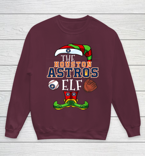 Houston Astros Christmas ELF Funny MLB Youth Sweatshirt 4