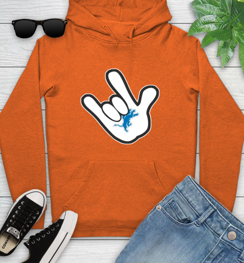 Detroit Lions NFL Football Mickey Rock Hand Disney Youth Hoodie 5