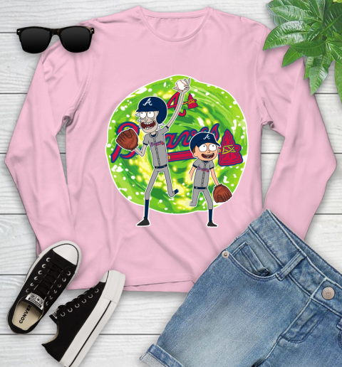 MLB Atlanta Braves Rick And Morty Baseball Sports Youth Long Sleeve 10