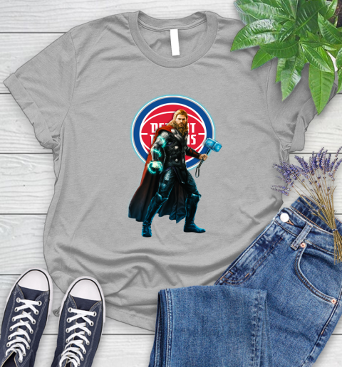 NBA Thor Avengers Endgame Basketball Detroit Pistons Women's T-Shirt 5