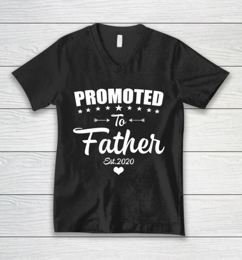 Father gift shirt Cute Promoted to Father 2020 New Father to be Gift Baby T Shirt V-Neck T-Shirt